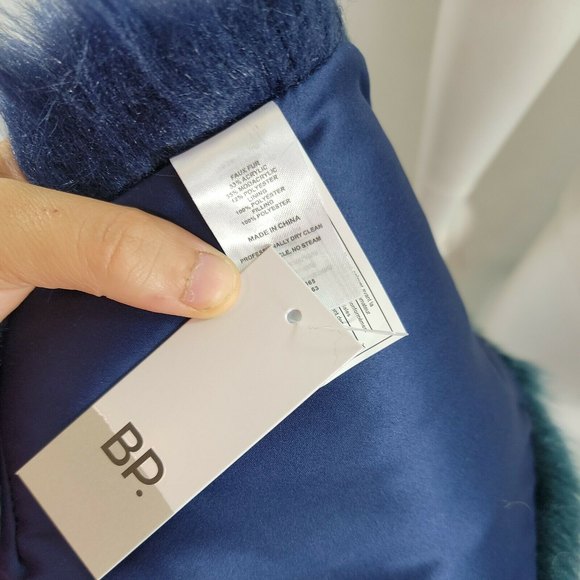 BP Navy Blue Faux Fur Scarf - Picture 2 of 7